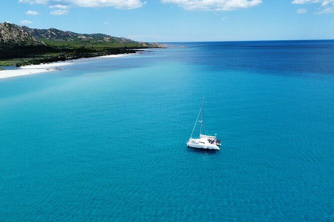 Private catamaran sailing trip around La Caletta -Berchida - Sardinia - Stop 4: Spiaggia di Berchida for the final stretch of sand and sea