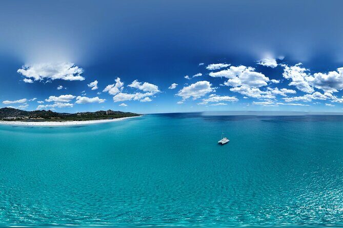 Private catamaran sailing trip around La Caletta -Berchida - Sardinia - Stop 1: La Caletta water time and beach atmosphere